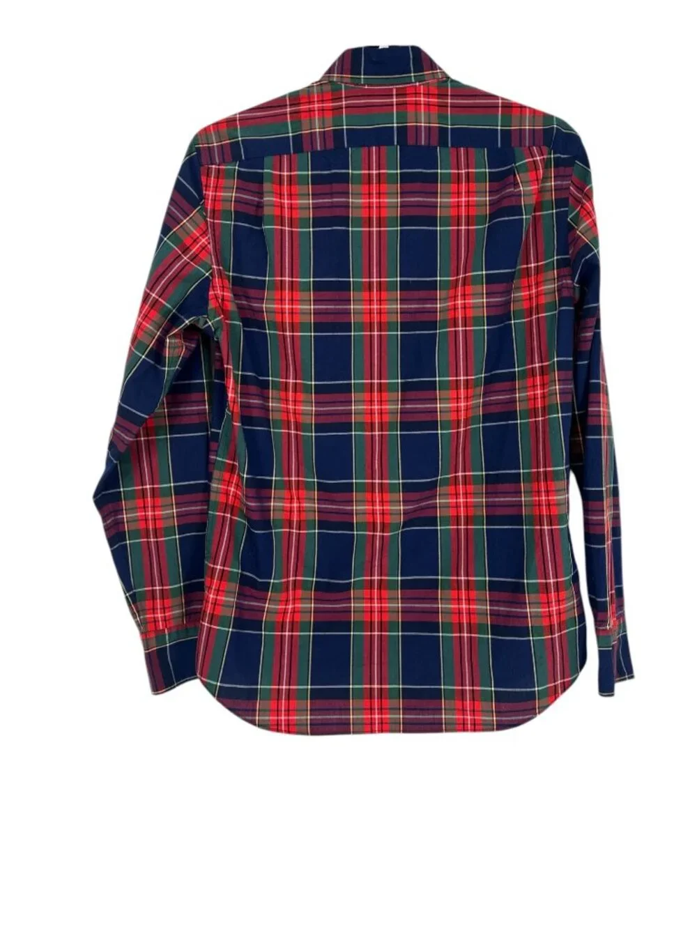 J. Crew Men’s Slim Fit Flex Plaid Button Down Shirt Small Navy Red Classic - Picture 7 of 8